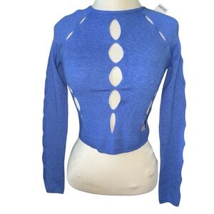 Urban Outfitters sweater Ulla cropped cutouts fitted crew neckline Sz small NWT